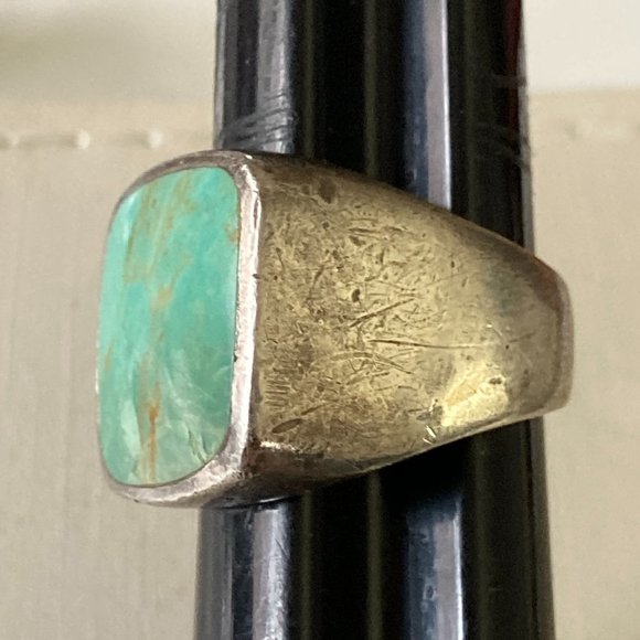 Vintage Peyote Bird amazonite ring in sterling silver setting - Picture 6 of 10
